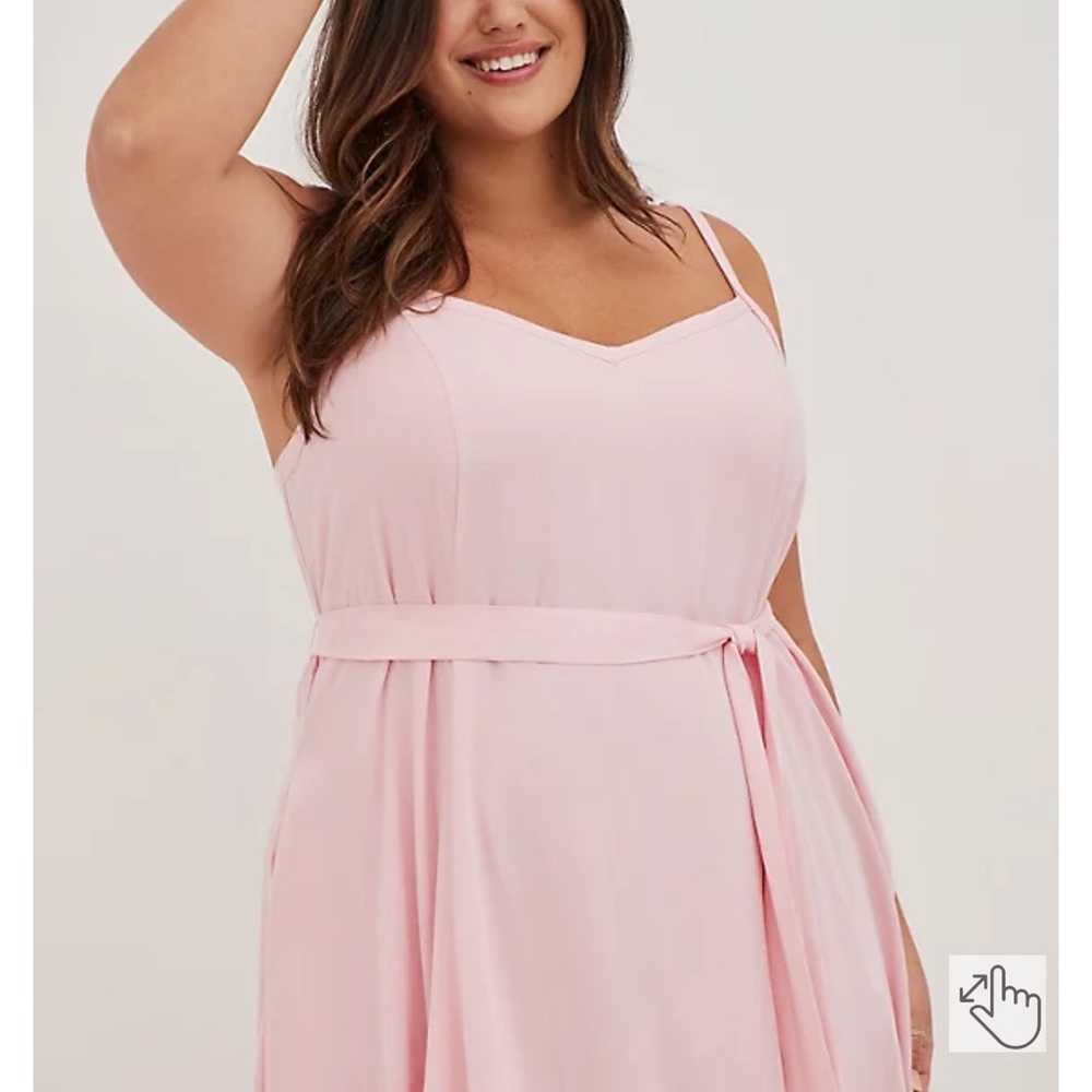 Torrid Light Pink Gauze Tiered Maxi Dress 00X - Picture 2 of 4
